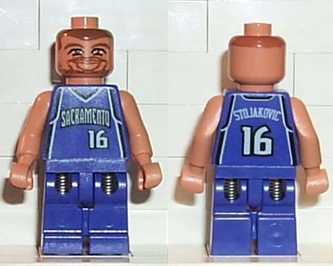 Display of LEGO Sports NBA Predrag Stojakovic, Sacramento Kings #16
