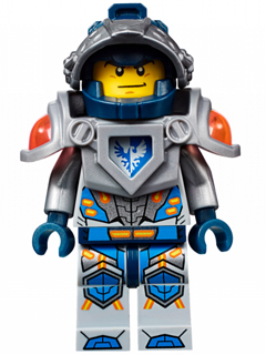 This LEGO minifigure is called, Clay, Dark Blue Helmet, Flat Silver Visor, Flat Silver Armor . It's minifig ID is nex010.