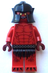 This LEGO minifigure is called, Crust Smasher, Bare Chest, Red Legs . It's minifig ID is nex026.