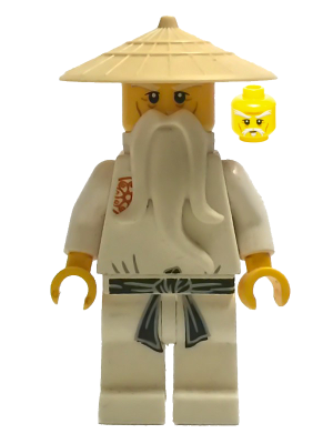 This LEGO minifigure is called, Wu Sensei, The Golden Weapons . It's minifig ID is njo002.