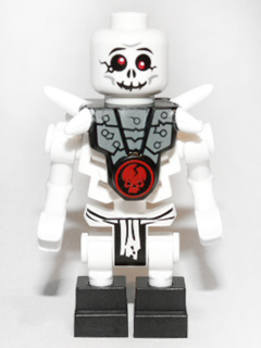This LEGO minifigure is called, Bonezai, Armor . It's minifig ID is njo022.