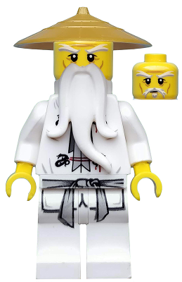 This LEGO minifigure is called, Wu Sensei, Pearl Gold Hat . It's minifig ID is njo064.