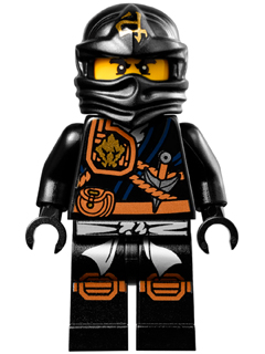 This LEGO minifigure is called, Cole (Jungle Robe), Tournament of Elements . It's minifig ID is njo124.