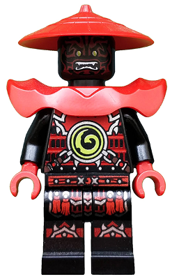 This LEGO minifigure is called, Stone Army Swordsman, Red Face . It's minifig ID is njo222.