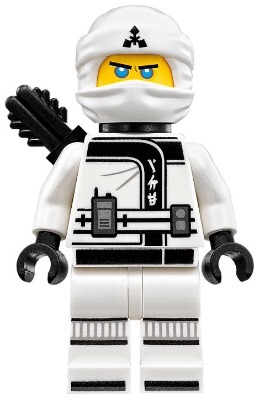 This LEGO minifigure is called, Zane, The LEGO Ninjago Movie, Black Quiver . It's minifig ID is njo318.