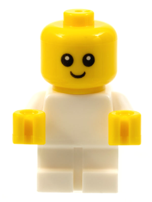 Display of LEGO The LEGO Ninjago Movie Baby, White Body with Yellow Hands, Head with Neck