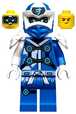 Display of LEGO Ninjago Jay, Digi Jay, Armor Shoulder