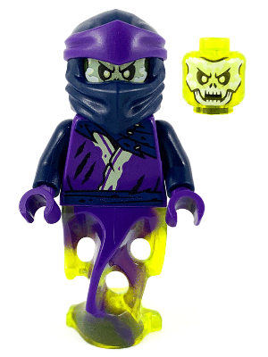 Display of LEGO Ninjago Ghost, Legacy, Skull Face / Ghost Ninja Karenn