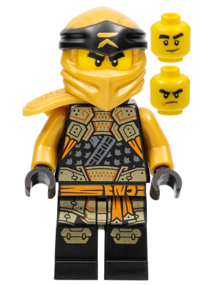 This LEGO minifigure is called, Cole (Golden Ninja), Crystalized . It's minifig ID is njo758.