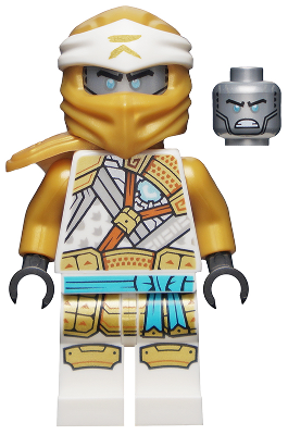 This LEGO minifigure is called, Zane (Golden Ninja), Crystalized . It's minifig ID is njo760.