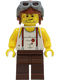 This LEGO minifigure is called, Mac McCloud, Aviator Cap . It's minifig ID is pha006.