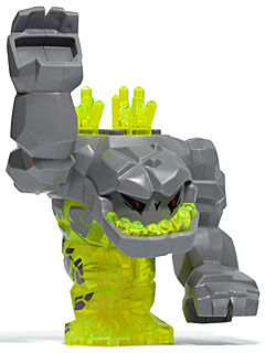 Display of LEGO Power Miners Geolix with 3 Crystals on Back (Rock Monster)