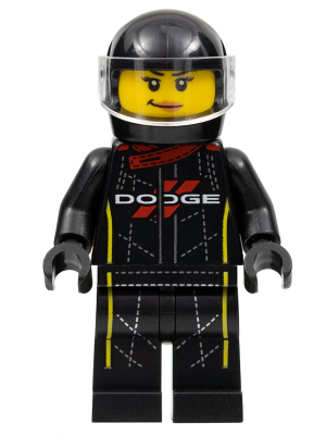 This LEGO minifigure is called, Mopar Dodge//SRT Top Fuel Dragster Driver . It's minifig ID is sc090.