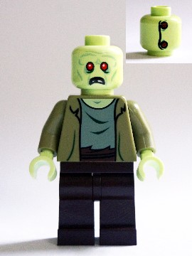 This LEGO minifigure is called, Zombie / Zeke . It's minifig ID is scd009.