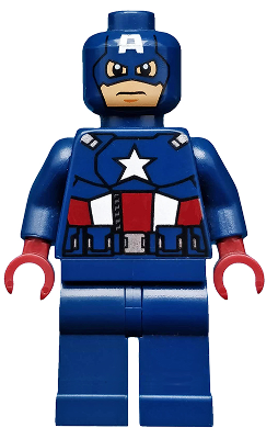 Display of LEGO Super Heroes Captain America, Dark Blue Suit
