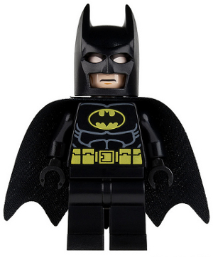 Display of LEGO Super Heroes Batman, Black Suit with Yellow Belt and Crest (Type 1 Cowl)