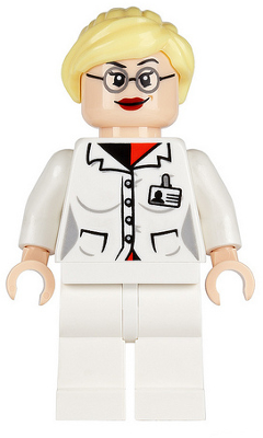 Display of LEGO Super Heroes Dr. Harleen Quinzel