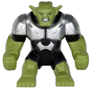 This LEGO minifigure is called, Green Goblin, Olive Green Skin, Large Figure . It's minifig ID is sh102.