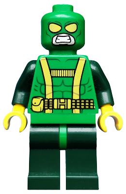 This LEGO minifigure is called, Hydra Henchman . It's minifig ID is sh108.