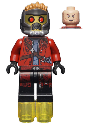 This LEGO minifigure is called, Star-Lord, Mask, Open Jacket . It's minifig ID is sh127.