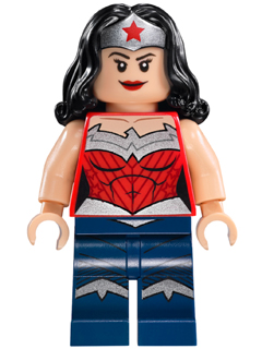 Display of LEGO Super Heroes Wonder Woman, Dark Blue Legs