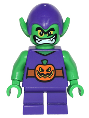 Display of LEGO Super Heroes Green Goblin, Short Legs