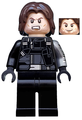 This LEGO minifigure is called, Winter Soldier, Black Hands and Holster . It's minifig ID is sh257.