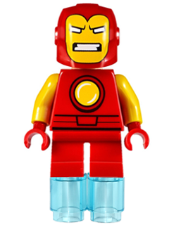 Display of LEGO Super Heroes Iron Man, Short Legs