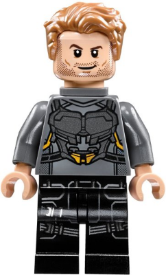 This LEGO minifigure is called, Star-Lord, Silver Armor, Jet Pack *with helmet, blasters and jetpak. It's minifig ID is sh385.
