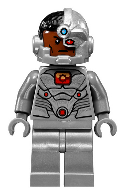 This LEGO minifigure is called, Cyborg . It's minifig ID is sh470.
