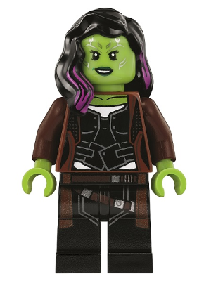 This LEGO minifigure is called, Gamora, Long Reddish Brown Coat . It's minifig ID is sh506.