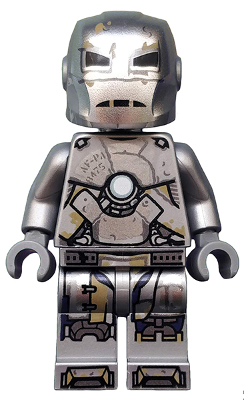 Display of LEGO Super Heroes Iron Man Mark 1 Armor (Trans-Clear Head)