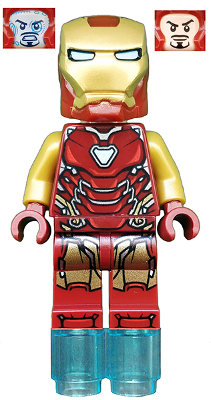 Display of LEGO Super Heroes Iron Man Mark 85 Armor, Helmet