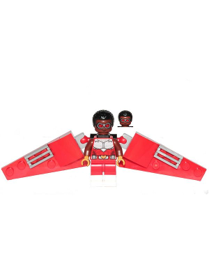 Display of LEGO Super Heroes Falcon, Red, Brick Built Wings