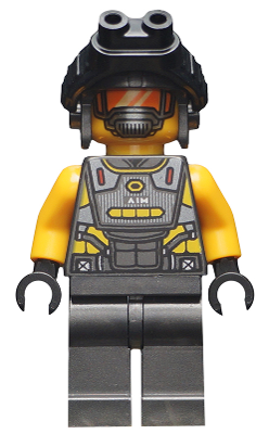 This LEGO minifigure is called, AIM Agent, Night Vision Goggles . It's minifig ID is sh668.