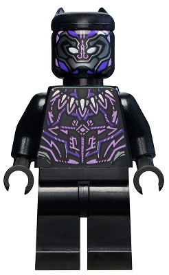 Display of LEGO Super Heroes Black Panther, Claw Necklace, Dark Purple and Lavender Highlights