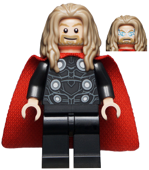 Display of LEGO Super Heroes Thor, Long Dark Tan Hair