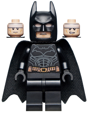 Display of LEGO Super Heroes Batman, Black Suit with Copper Belt, Spongy Cape