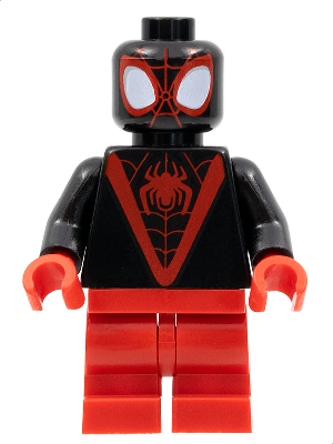 Display of LEGO Super Heroes Miles Morales, Spider-Man, Medium Legs