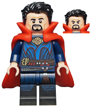 Display of LEGO Super Heroes Doctor Strange, Plastic Cape, Brooch