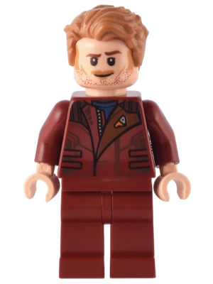 This LEGO minifigure is called, Star-Lord, Dark Red Legs *Includes Jet Boots and Blasters from 76231. It's minifig ID is sh834.