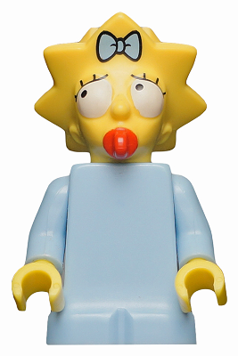 Display of LEGO Collectible Minifigures Maggie Simpson, The Simpsons