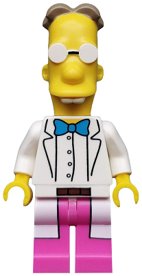 This LEGO minifigure is called, Professor Frink, The Simpsons, Series 2 (Minifigure Only without Stand and Accessories) . It's minifig ID is sim035.