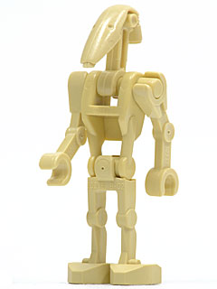 Display of LEGO Star Wars Battle Droid Tan without Back Plate