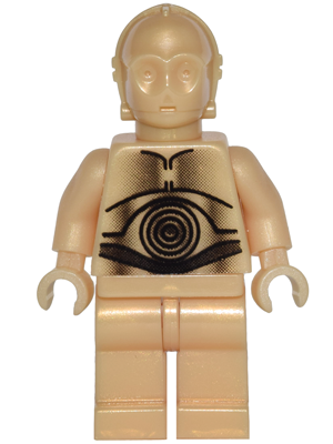 This LEGO minifigure is called, C-3PO, Pearl Light Gold . It's minifig ID is sw0010.