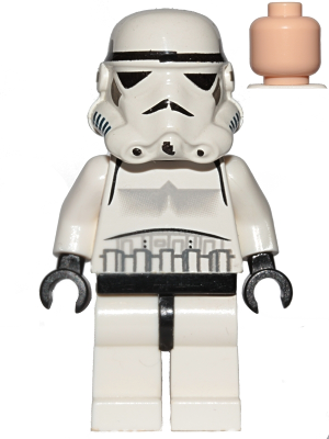 This LEGO minifigure is called, Imperial Stormtrooper, Light Nougat Head, Solid Mouth Helmet . It's minifig ID is sw0036a.