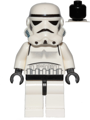 This LEGO minifigure is called, Imperial Stormtrooper, Black Head, Solid Mouth Helmet . It's minifig ID is sw0036b.