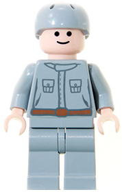This LEGO minifigure is called, Rebel Technician, Light Bluish Gray Uniform . It's minifig ID is sw0082.