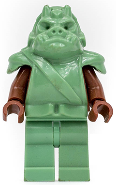 This LEGO minifigure is called, Gamorrean Guard (Reddish Brown Arms) . It's minifig ID is sw0087.