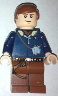 This LEGO minifigure is called, Han Solo, Light Nougat, Reddish Brown Legs with Holster (2010) . It's minifig ID is sw0088a.